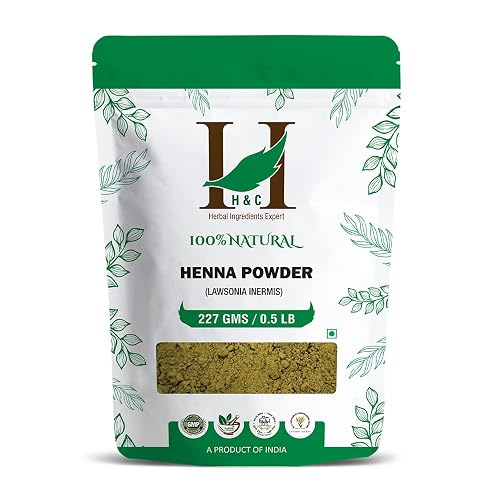 H&C 100% Natural and Pure Henna Powder/Lawsonia Inermis 227 gms (1/2 LB) for Hair Beauty & Personal Care H&C
