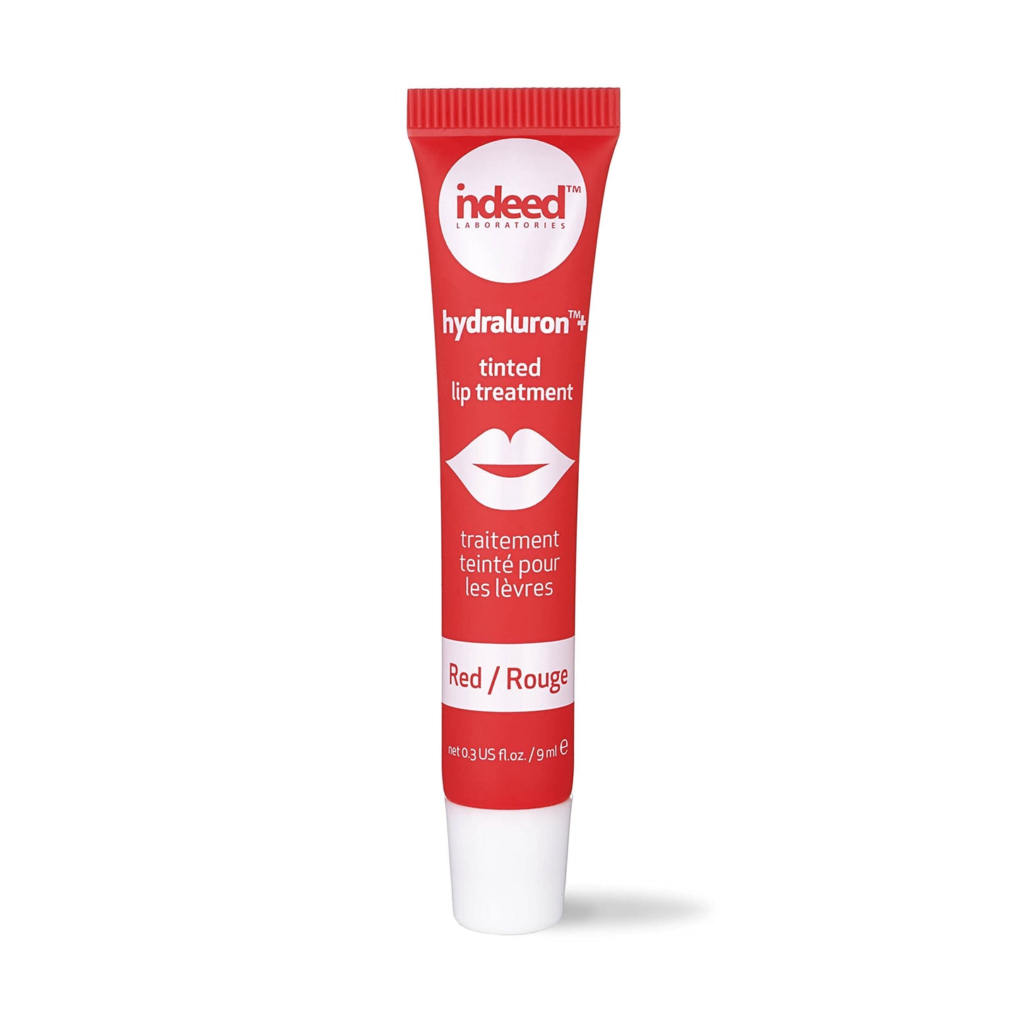 INDEED LABS Hydraluron + Tinted Lip Treatment, Hydrating Anti-Aging Lip Balm Treatment for Smooth Lips with Natural, Subtle Color, 9ml (Red) Beauty & Personal Care INDEED