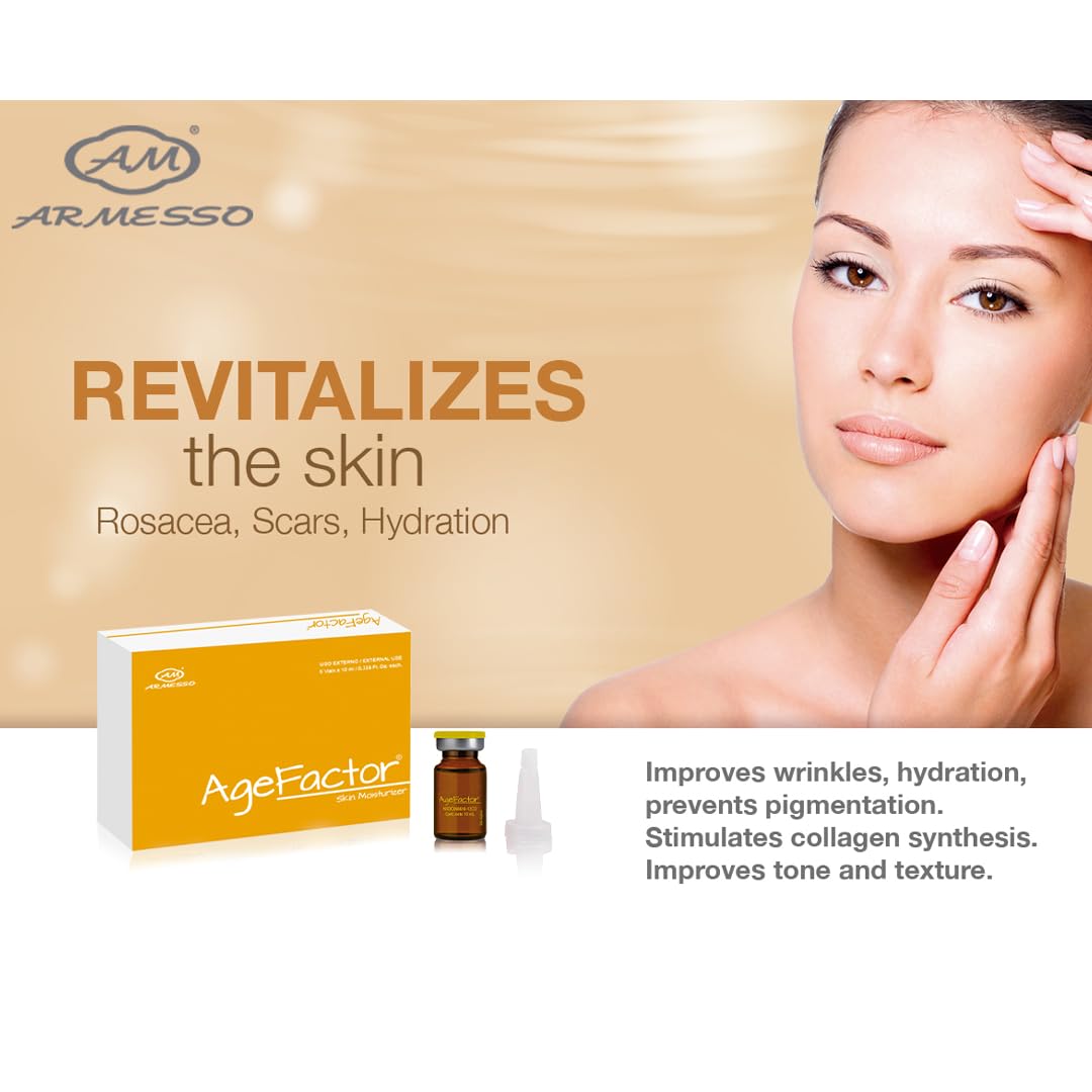 AM Armesso | Age Factor | 5x10ml Vials | Professional Anti-Aging Cosmetic Serum with EGF & Peptides for Firm-Looking, Smooth, and Revitalized Skin | Beauty & Personal Care AM ARMESSO