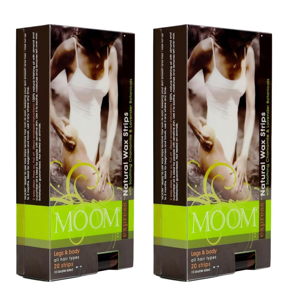 MOOM Express Ready to Use Wax Strips for Hair Removal - Body & Leg Wax Strips - Waxing Strips for women with Chamomile & Lavender and 0.27 Finishing Beauty and Personal Care MOOM