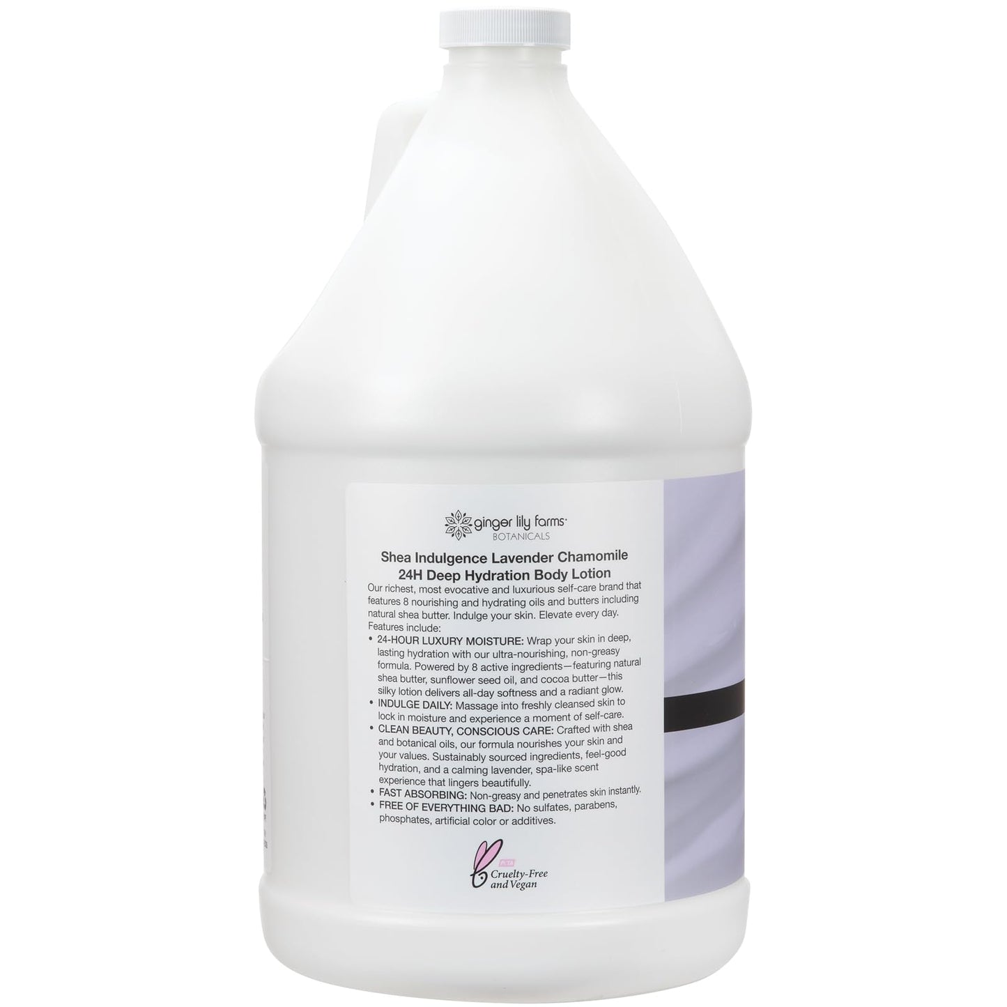 Ginger Lily Farms Botanicals Shea Indulgence 24H Deep Hydration Body Lotion, 100% Vegan & Cruelty-Free, Lavender Chamomile Scent, 1 Gallon (128 fl oz) Beauty & Personal Care Ginger Lily Farms