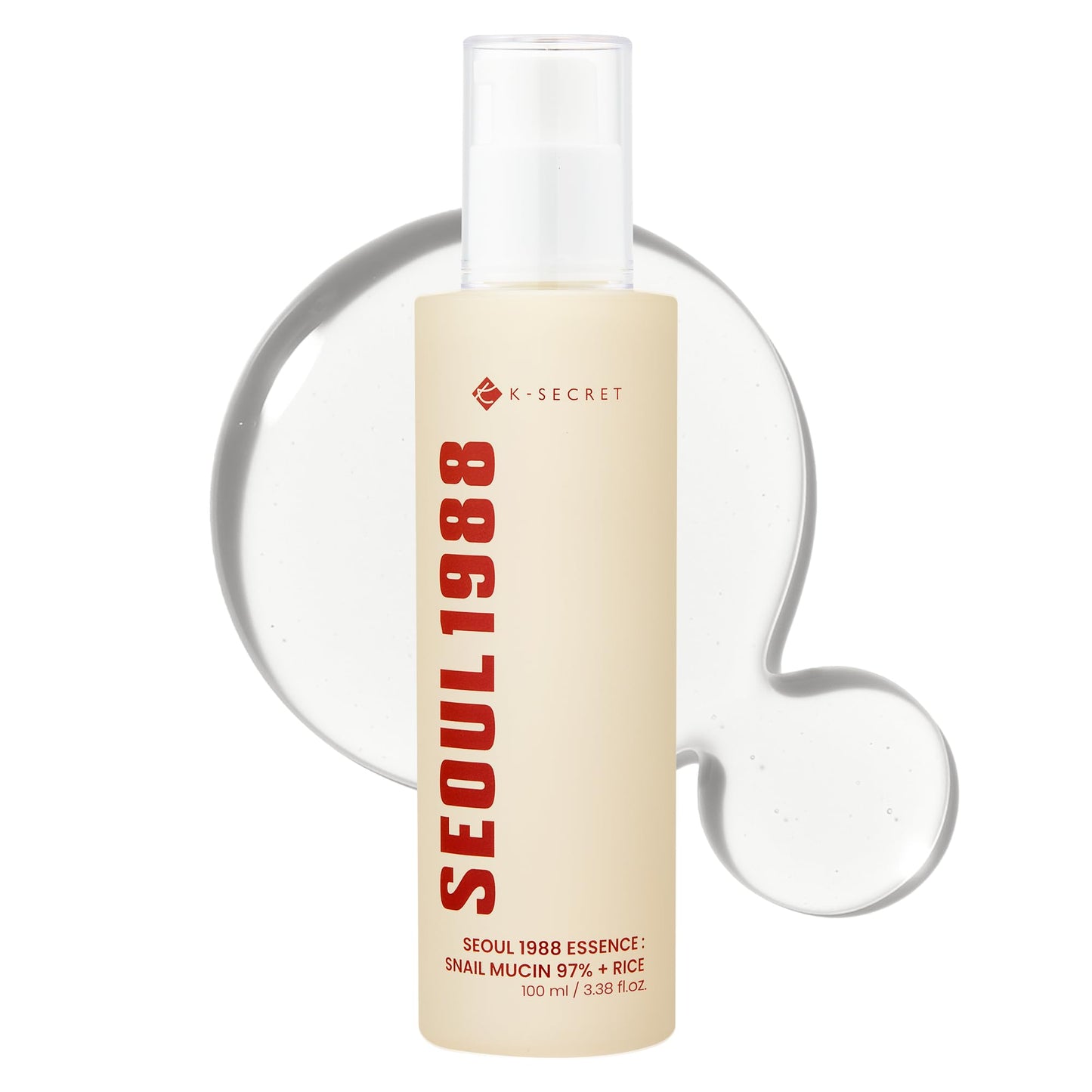 K-SECRET SEOUL 1988 Snail Mucin 97% Essence - Concentrated Yet Lightweight Formula Infused with 97% Snail Mucin | Soothing & Fast-Absorbing Facial Beauty & Personal Care K-SECRET