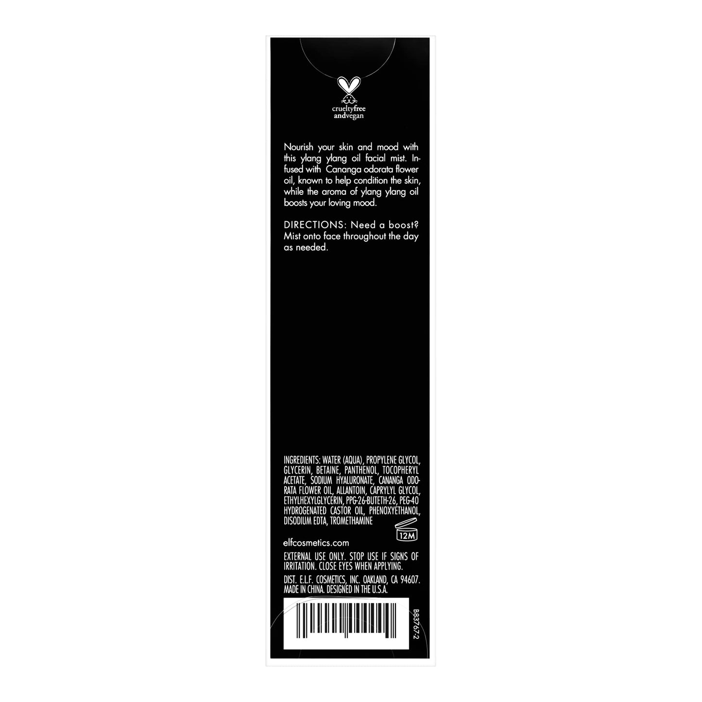 e.l.f. Loving Facial Oil Mist, Essential Oil-infused Facial Mist, Enhances A Relaxed Mind & Loving Mood, Refreshing, Vegan , 2.02 Fl Oz Beauty & Personal Care e.l.f.