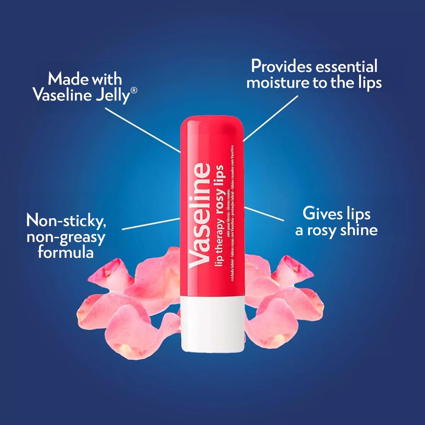 Vaseline Lip Therapy Rosy Lips 8-Pack - Moisturizing Lip Balm, Tinted, 0.16 Oz Ea Beauty and Personal Care Vaseline