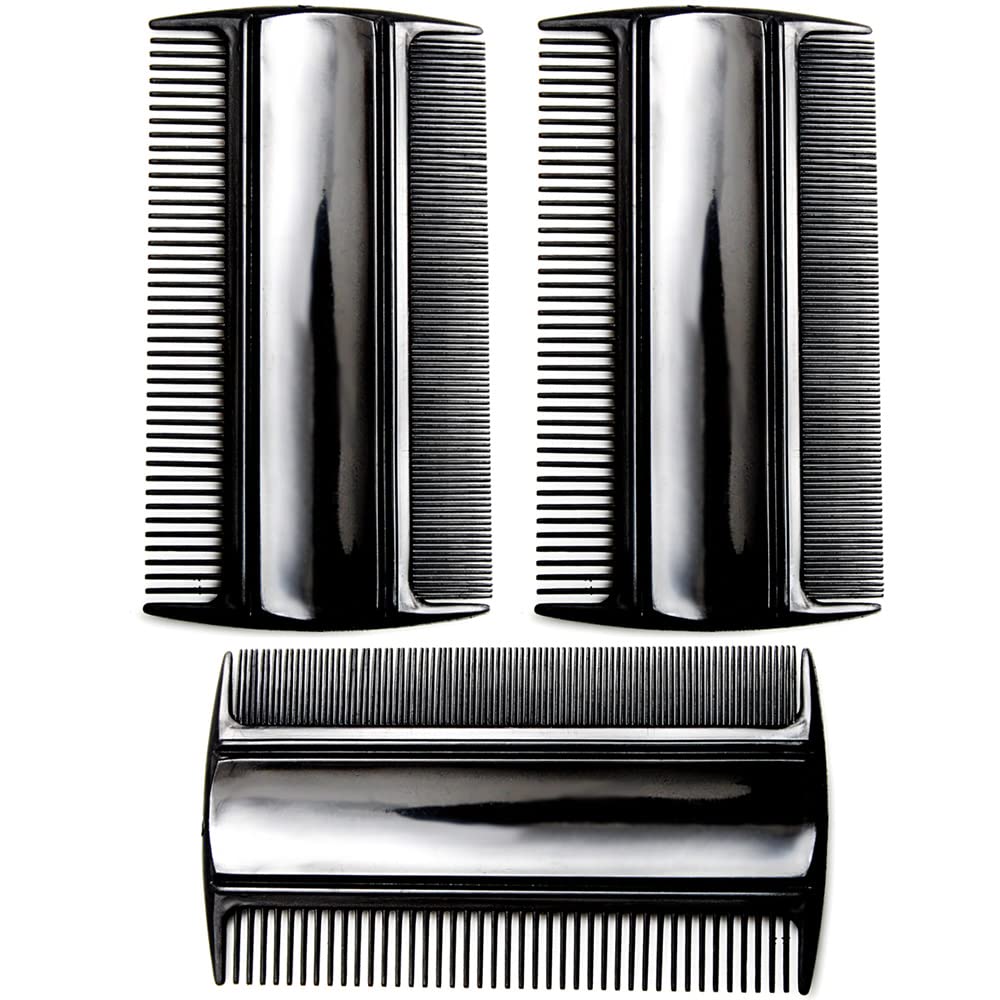 Favorict (3 Pack) 3.5" Pocket Hair Comb Beard & Mustache 2 Sides Combs for Men's Hair Beard Mustache and Sideburns (Black) Beauty and Personal Care Favorict