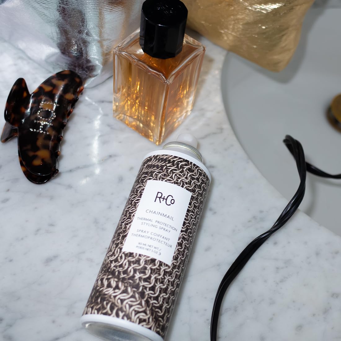 R+Co Chainmail Heat Protection Spray For Hair | Thermal Protection + Flexible Hold + Silky Shine | Vegan + Cruelty-Free | 5 Oz Beauty & Personal Care R+Co