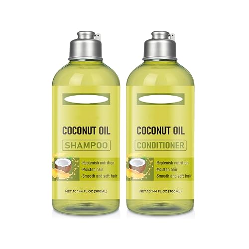 Coconut Oil Shampoo and Conditioner Set, Coconut Nourishing Hair Care Set for All Hair Types, Hydrating & Frizz Control Treatment, Helps Restore Beauty & Personal Care XJBD