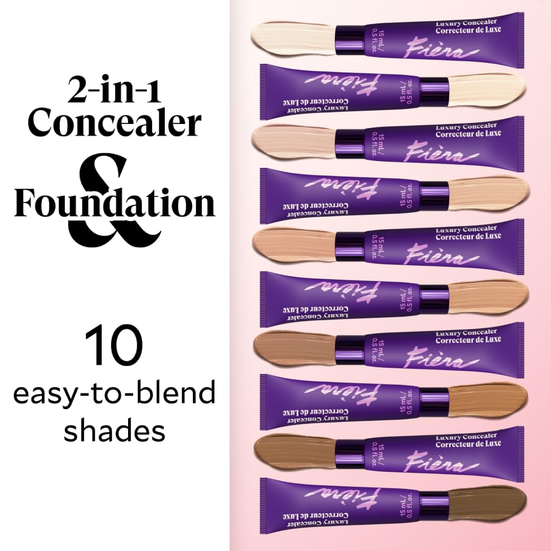 Fièra Luxury Concealer & Foundation with Anti-Aging Ingredients - Full Coverage for Dark Circles, Wrinkles, Fine Lines, and Spots, All-Day Wear Beauty & Personal Care FIÈRA