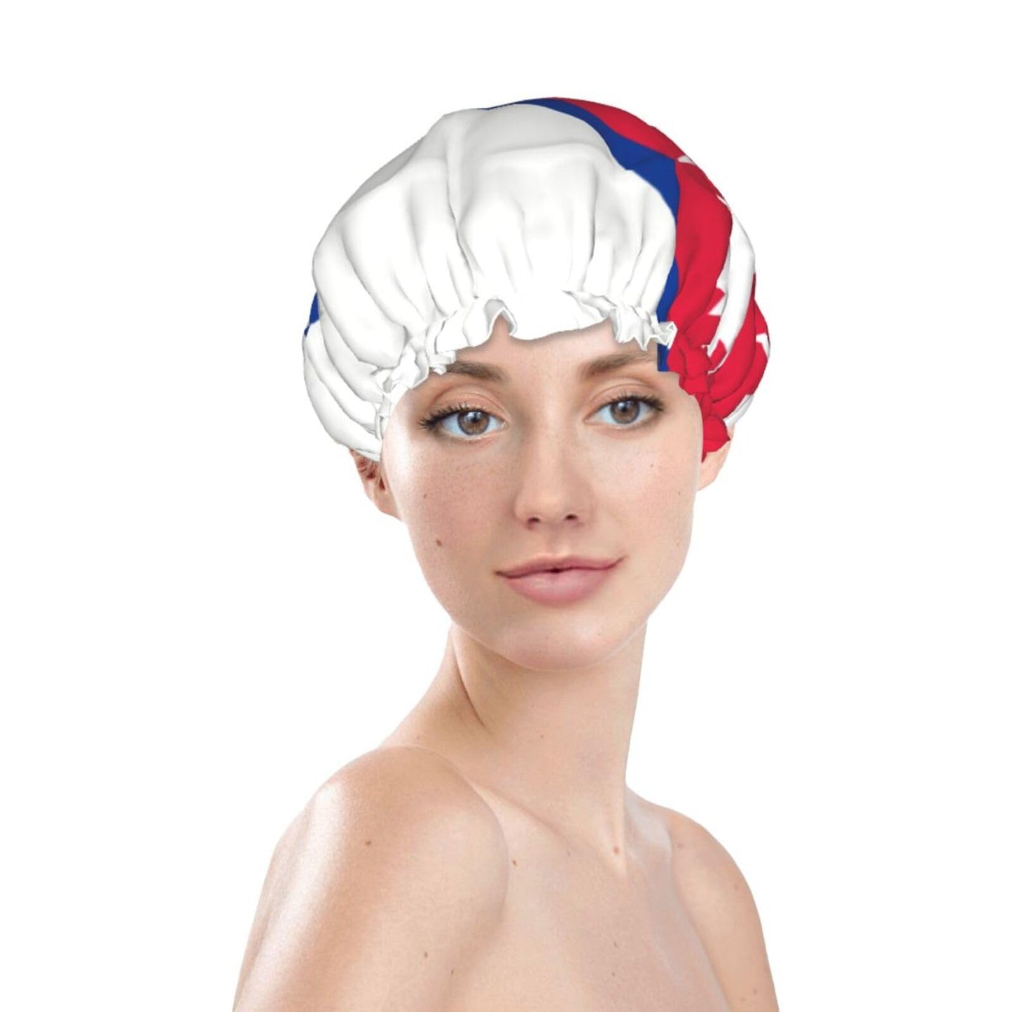 Nepal Flag Prints Shower Cap Double Layer Lined Waterproof Bathing Shower Hat Beauty and Personal Care Hayyett