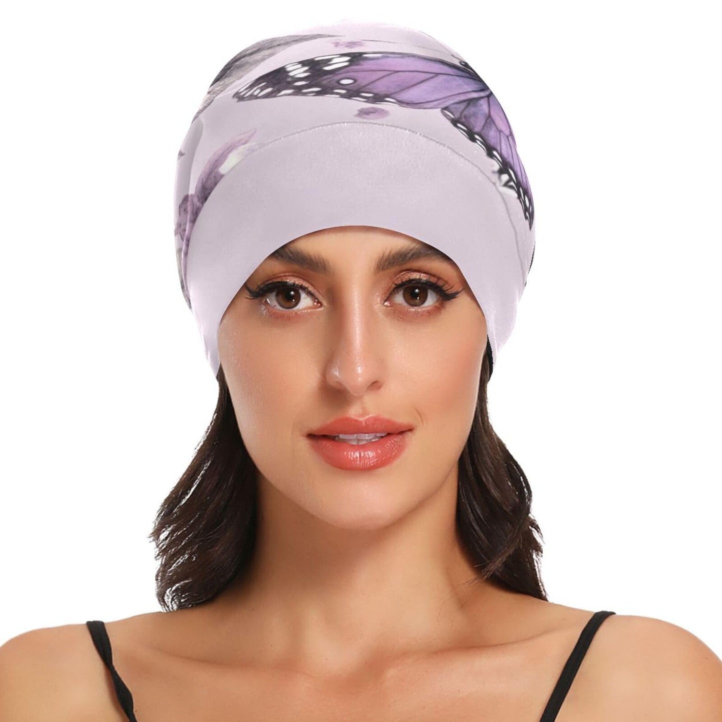 ElliTarr Beanie Hat Satin Bonnet Lined Sleep Cap Hair Wrap Cover Slouchy Beanie for Curly Hair Protection for Gifts for Men Women Pastel Purple Beauty and Personal Care ElliTarr