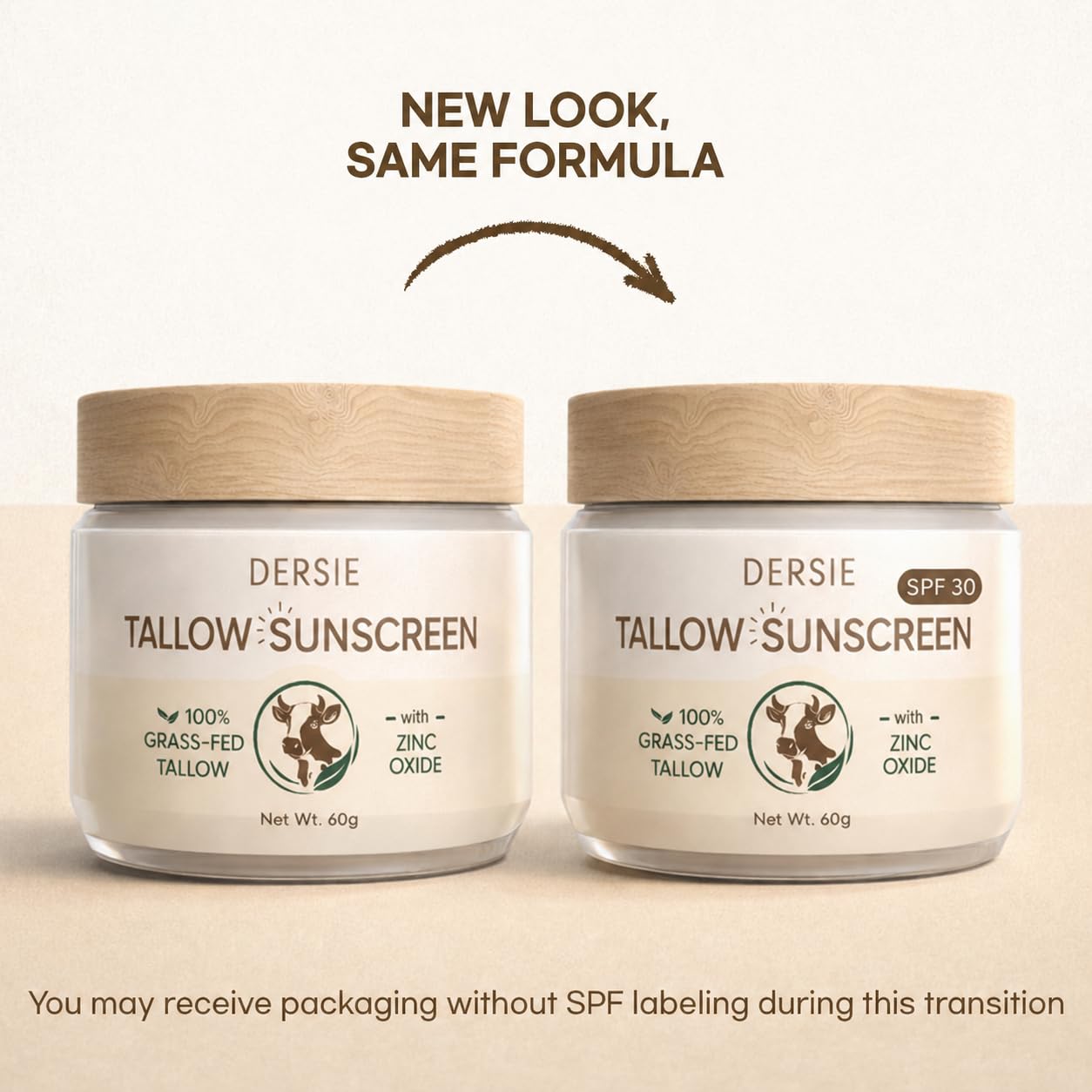 Dersie Tallow Sunscreen SPF 30 - Mineral UV Defense with Non-Nano Zinc Oxide - Face & Body Sun Protection for Adults & Kids - with 100% Grass-Fed Beef Beauty & Personal Care Dersie