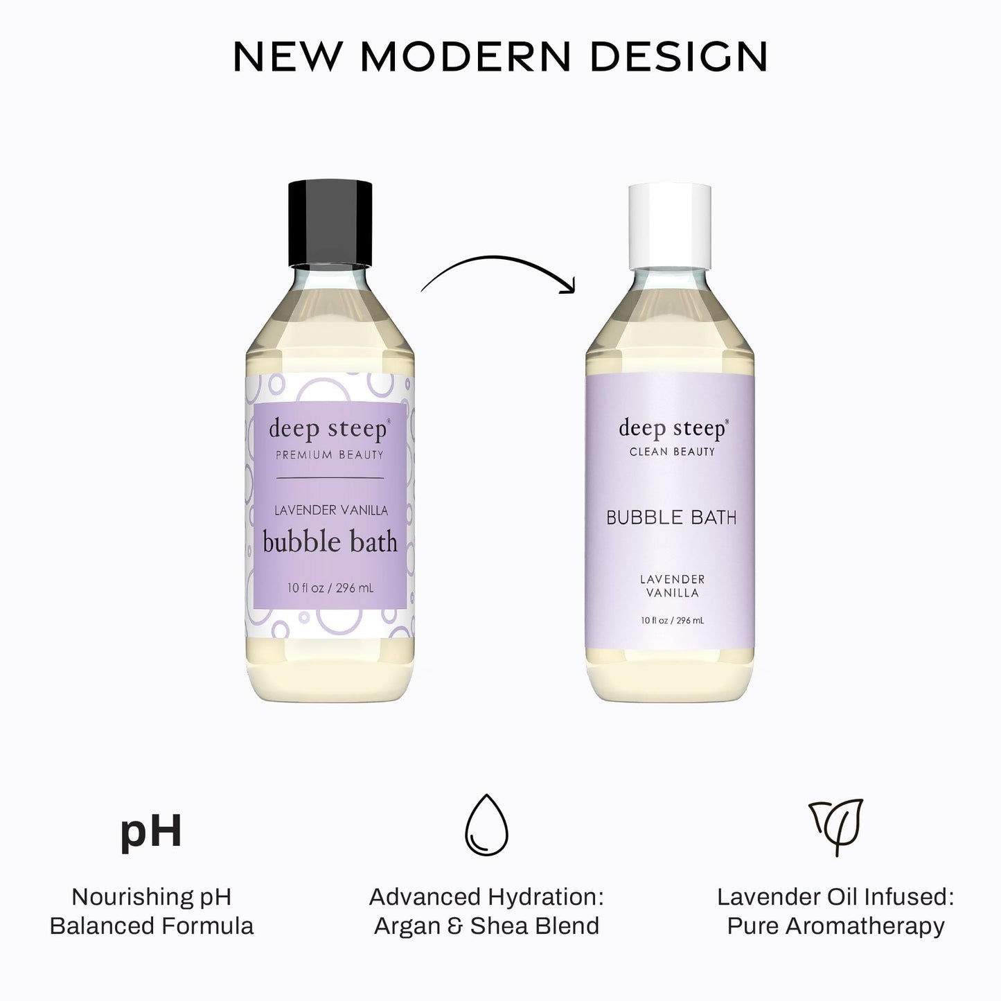 Deep Steep Bubble Bath, Lavender Vanilla, 10 oz - Soothing Soak with Shea Butter, Argan Oil, Aloe Vera & Coconut Oil - Vegan, Sulfate-Free Beauty and Personal Care Deep Steep