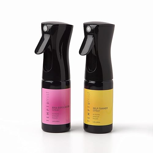 TEMPTU Mist Self Tanner Spray & Pre Tan BHA Exfoliator in Deluxe Ultra Fine Continuous Sprayer, Natural Gradual Tanning Water & No Rinse Hydrating Beauty & Personal Care TEMPTU