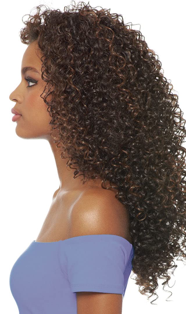 Outre DOMINICAN CURLY BUNDLE HAIR (4 Medium Brown) Batik Quick Weave Synthetic Half Wig