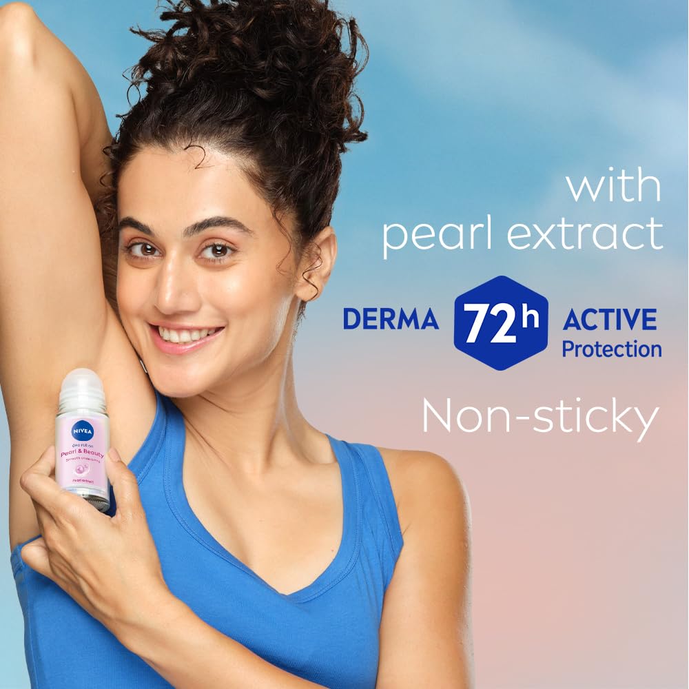 NIVEA Women Roll-On Pearl & Beauty & Whitening Smooth Skin Deodorant 50ml Each Beauty and Personal Care NIVEA