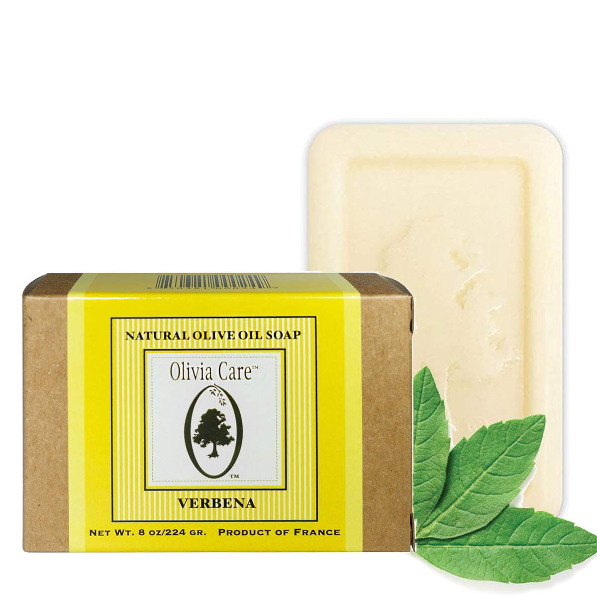 Olivia Care Premium Verbena Bath & Body Bar Soap | Organic, Vegan & Natural | Olive Oil | Repairs, Hydrates, Moisturizes & Deep Cleans | Good Beauty & Personal Care Olivia Care
