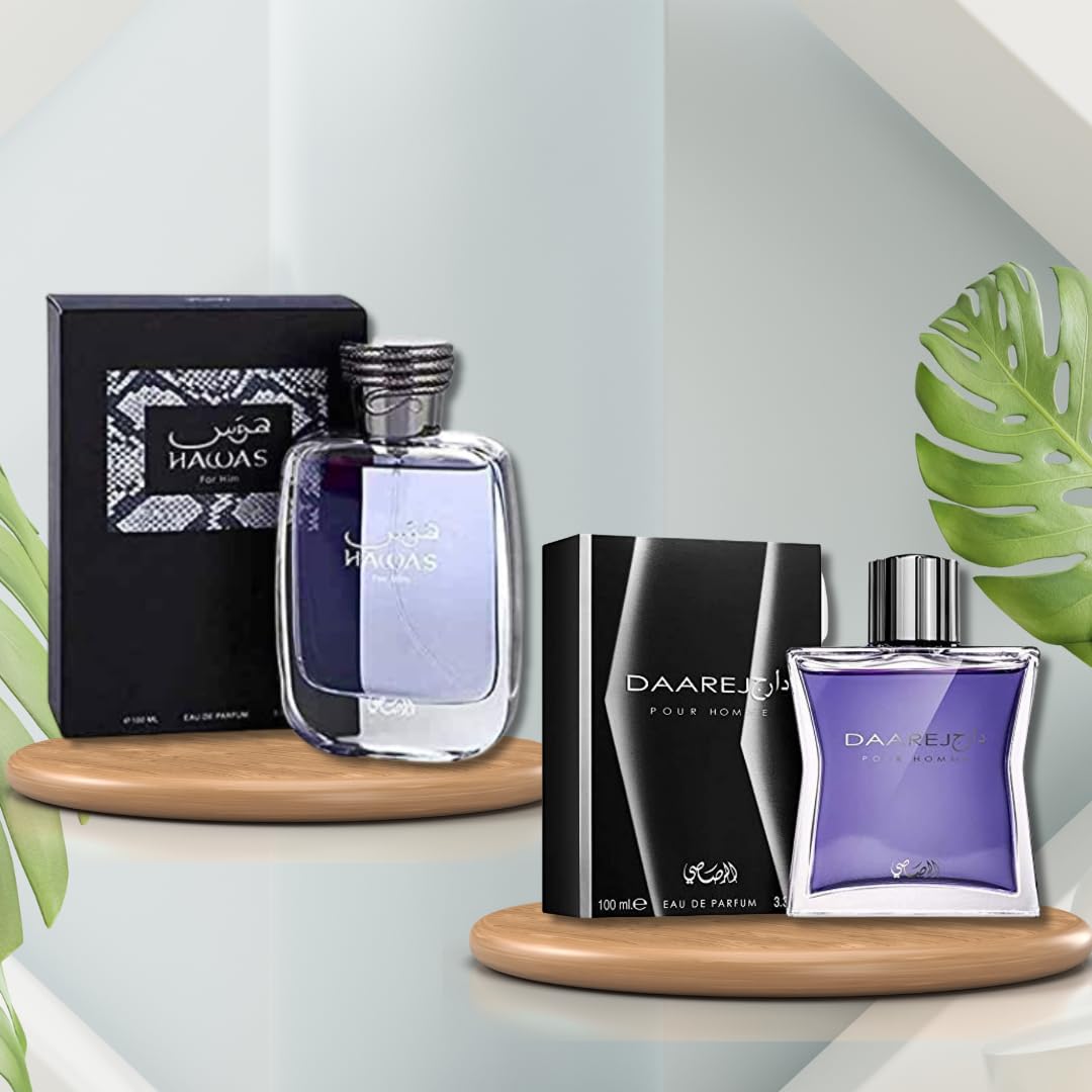 RASASI Hawas For Him & Daarej For Homme EDP 100Ml (3.4Oz) Beauty & Personal Care RASASI