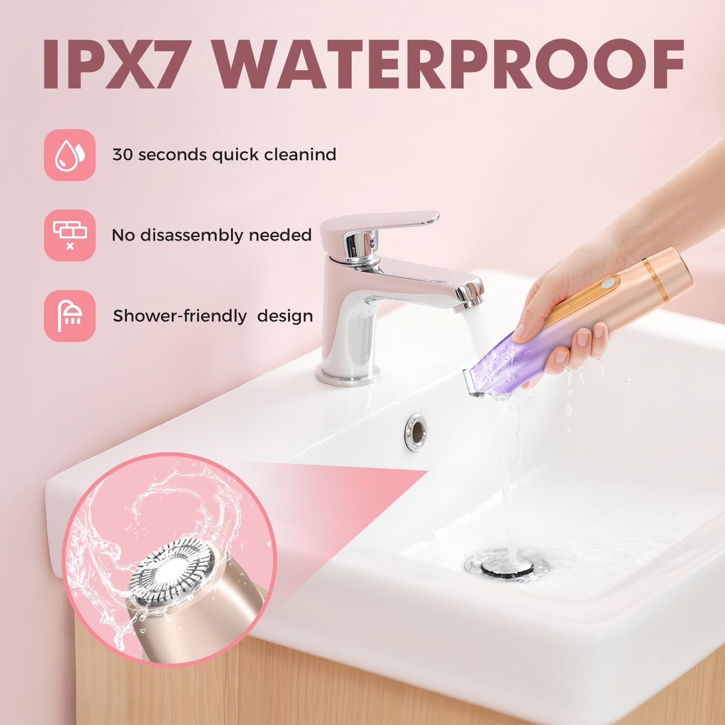 Bikini Trimmer for Women, 2-in-1 Electric Razor for Pubic Hair & Body - Painless Wet/Dry Shaver with IPX7 Waterproof, Rechargeable Cordless Groomer Beauty and Personal Care PVBKZ