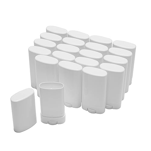 Xiboya textile Empty Oval Deodorant Lip Lipstick Balm Tubes Containers Plastic (20-Pack) (15ml, white) Beauty & Personal Care Xiboya textile