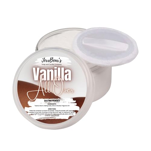 JerrBear’s Vanilla All Over Dusting Powder, Talc Free Body Formula for Women, Soft Scented Skin Care, Gentle Powder for Daily Freshness, (4oz Jar) Beauty & Personal Care JerrBear’s