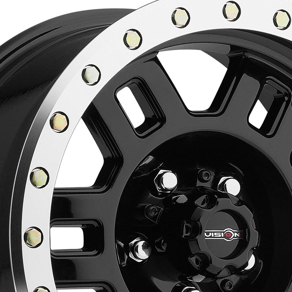 VISION 398 Manx Gloss Black Machined Lip 17X8.5 Beauty & Personal Care Vision