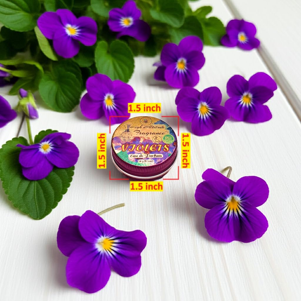 VIOLETS Perfume - Eau de Parfum - Solid Balm - Natural Essential Oils Aromatherapy Fragrance (Viola Odorata, Orris, Lavender, Heliotrope, Hyacinth Beauty & Personal Care HIGH ALTITUDE ORGANICS