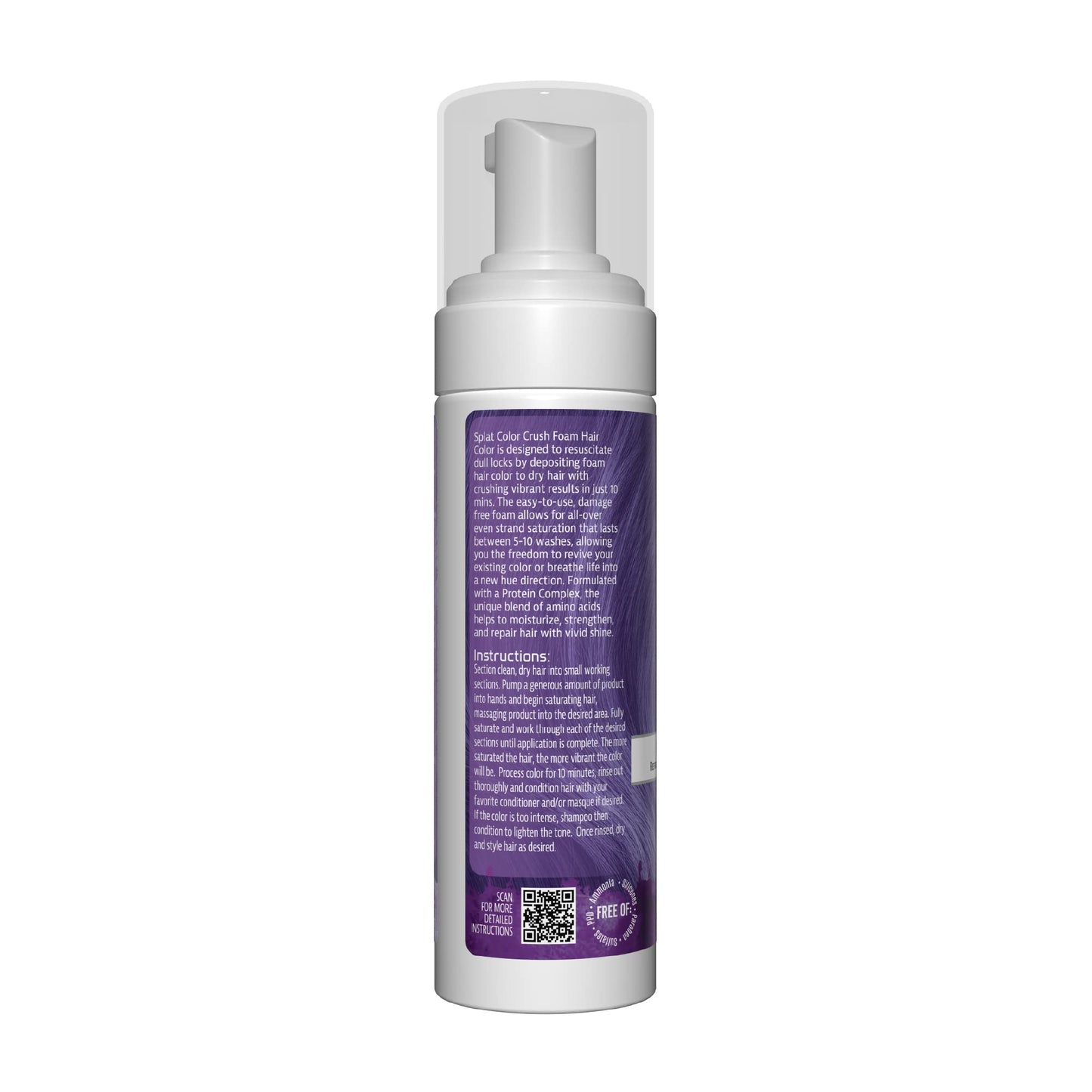 Splat Color Crush Bold Foam Hair Color, Purple, 5 oz., Refresh Vivid Colors in Just 10 Minutes, Lasts Up to 10 Washes, Buildable Foam Hair Product Beauty & Personal Care Splat