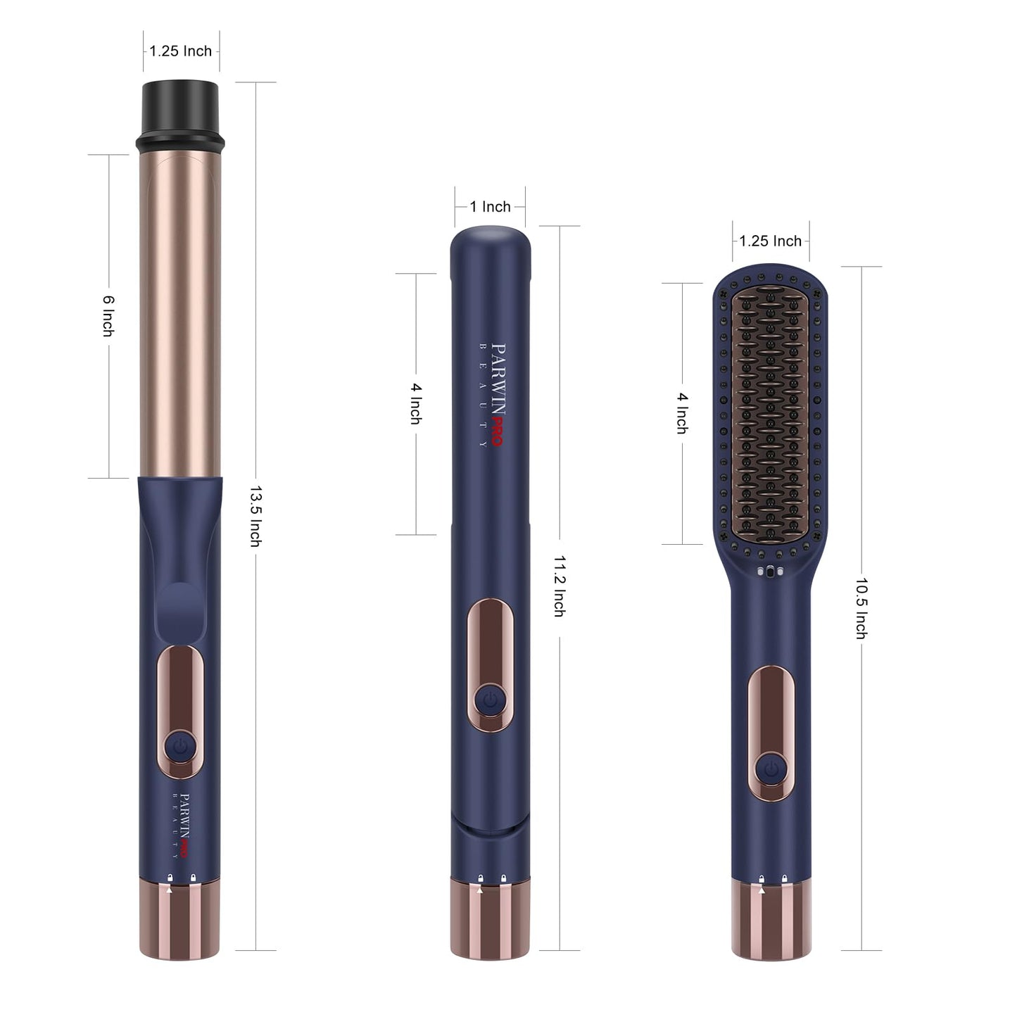Hair Straightener and Curler, PARWIN PRO BEAUTY 1'' Flat Iron, 1.25'' Curling Iron Hair Straightener Brush with Detachable Power Cord, LED Temp Beauty & Personal Care PARWIN PRO BEAUTY