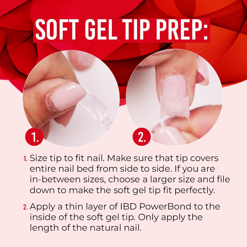 IBD Clear Soft Gel Nail Tips - Long Coffin Shape, Pre-Etched Fake Nail Extensions, Lightweight and Durable Acrylic Press On Nails, 504 Tips, 1-Pack