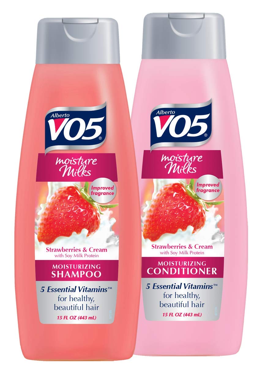Alberto V05 Moisture Milks Strawberries & Cream Moisturizing Shampoo & Conditioner Set (12.5 fl.oz) by High Ridge Brands Co Beauty & Personal Care ALBERTO