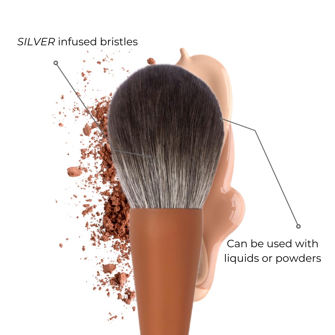 Makeup Brush Set- brush bubble full set makeup brushes for liquid foundation, powders, creams and shadows. 11 Piece Vegan, Silver-infused, soft luxury Beauty & Personal Care brush bubble