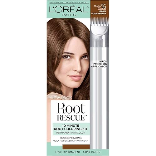 L'Oreal Paris Magic Root Rescue 10 Minute Root Hair Coloring Kit, Permanent Hair Color with Quick Precision Applicator, 100 percent Gray Coverage, 5G Beauty & Personal Care L'Oreal Paris