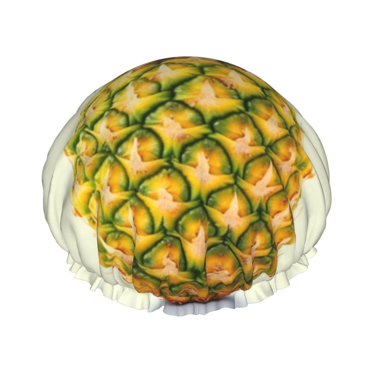 fresh pineapple Shower Cap for Women Men Large Reusable Shower Bonnet Double-Layer Waterproof Bath Caps Elastic Band Hair Hat for All Hairstyles Beauty and Personal Care BWLHJKE