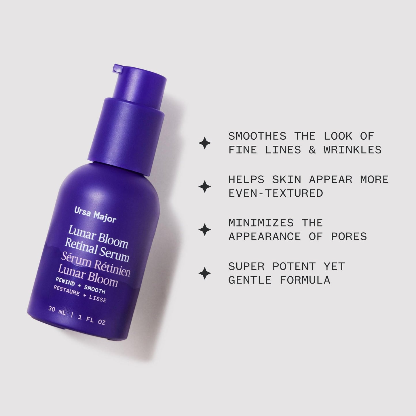Ursa Major Lunar Bloom Retinal Serum | Potent & Gentle Facial Moisturizer | Smooth Fine Lines & Wrinkles | Vegan & Cruelty-Free | For All Skin Types | Beauty & Personal Care Ursa Major