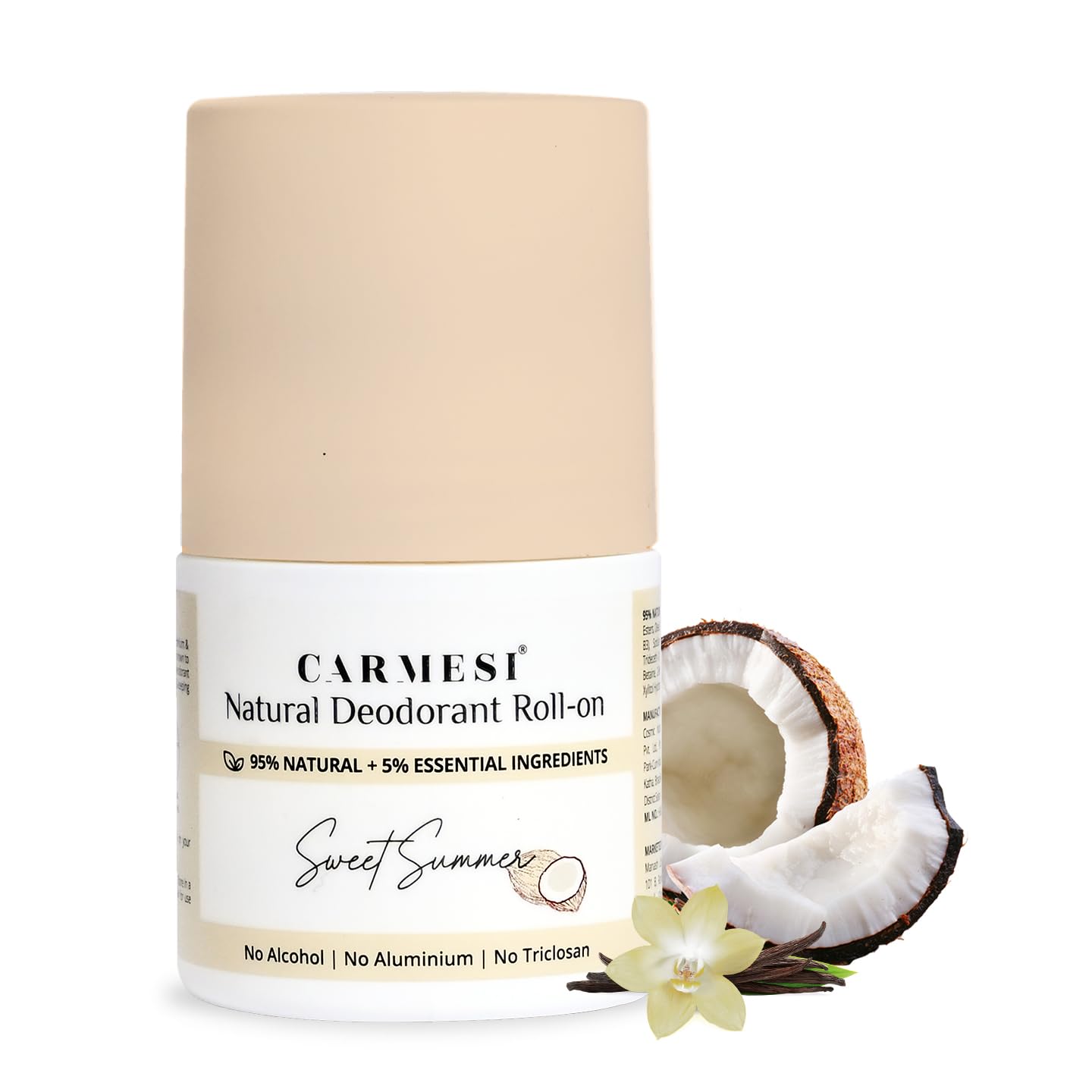 Carmesi Natural Deodorant Roll On for Women - No Aluminum & Alcohol-Free - Fights Body Odor, Soothes & Nourishes Underarms - Non-Sticky, Long-Lasting Beauty and Personal Care Carmesi