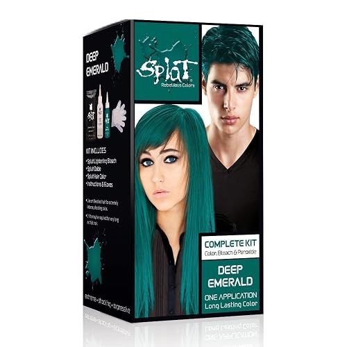 Splat Rebellious Colors Hair Coloring Complete Kit, Deep Emerald 1 ea (Pack of 4) Beauty & Personal Care Splat