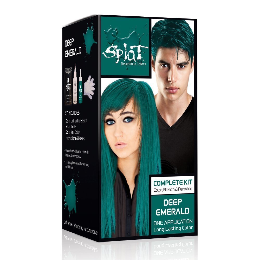 Splat Rebellious Colors Hair Coloring Complete Kit, Deep Emerald 1 ea (Pack of 4) Beauty & Personal Care Splat
