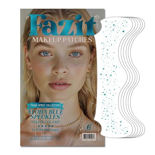 Fazit Aloha Blue Speckles - Glitter Freckle Makeup Patches - Shimmering Faux Freckles & Body Glitter - Waterproof, Long-Lasting Instant Glamour Beauty & Personal Care Fazit