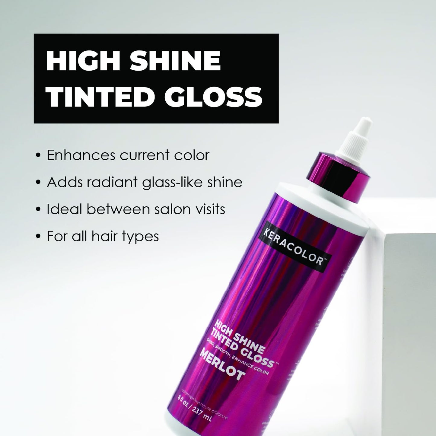 Keracolor High Shine Tinted Hair Gloss, In-Shower Hair Glaze, Sheer Color-Enhancing Glossing Treatment, Merlot, 8 Fl Oz Beauty & Personal Care KERACOLOR