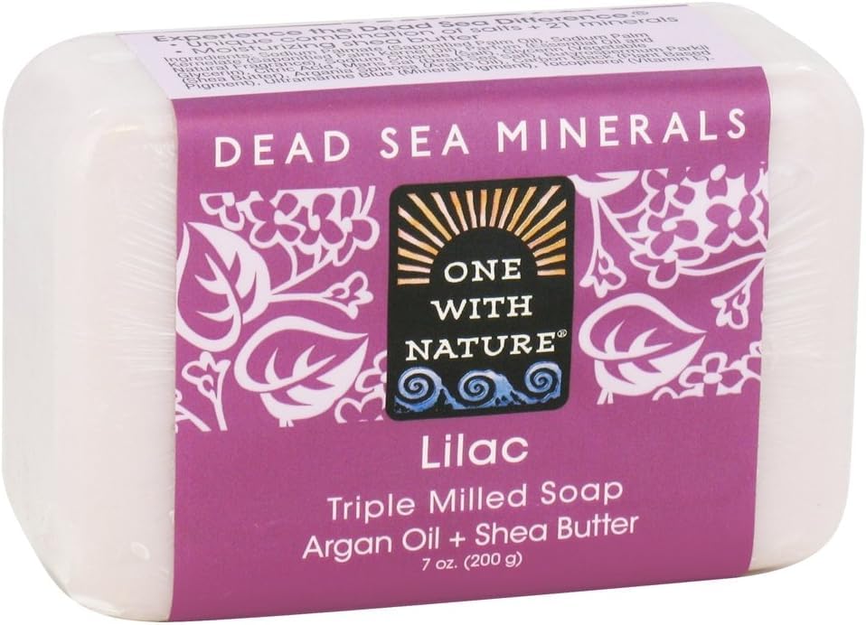 One With Nature Dead Sea Bar Soap Lilac 7 Oz Beauty & Personal Care One With Nature