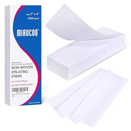 Mirucoo 100 Pieces Large Non-woven Wax Strips for Body and Facial Hair Removal, 3 Inches x 9 Inches Salon Quality Epilating Strips Beauty & Personal Care MIRUCOO