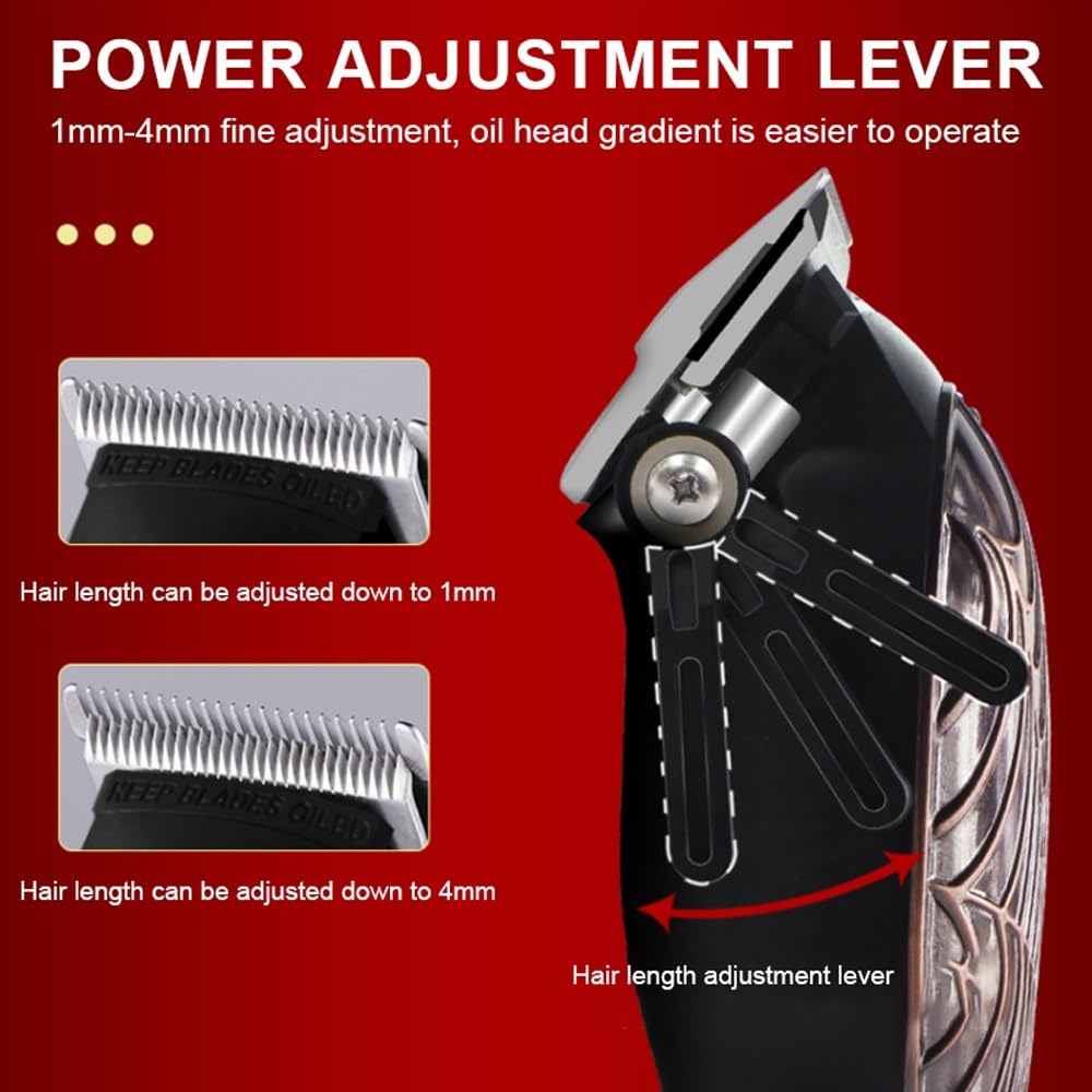 GLESVOWIO Pro Hair Clipper Professional Barber Clippers Home Cutting Machine with LCD Display Adjustable Cone Rod Trimmer for Men Grooming Kit Beauty and Personal Care GLESVOWIO