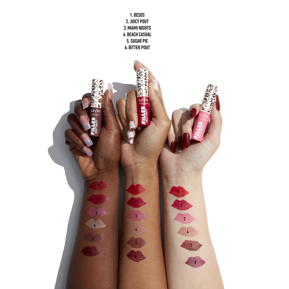 NYX PROFESSIONAL MAKEUP Filler Instinct Plumping Lip Color, Lip Balm - Besos (Coral Red) Beauty & Personal Care NYX PROFESSIONAL MAKEUP