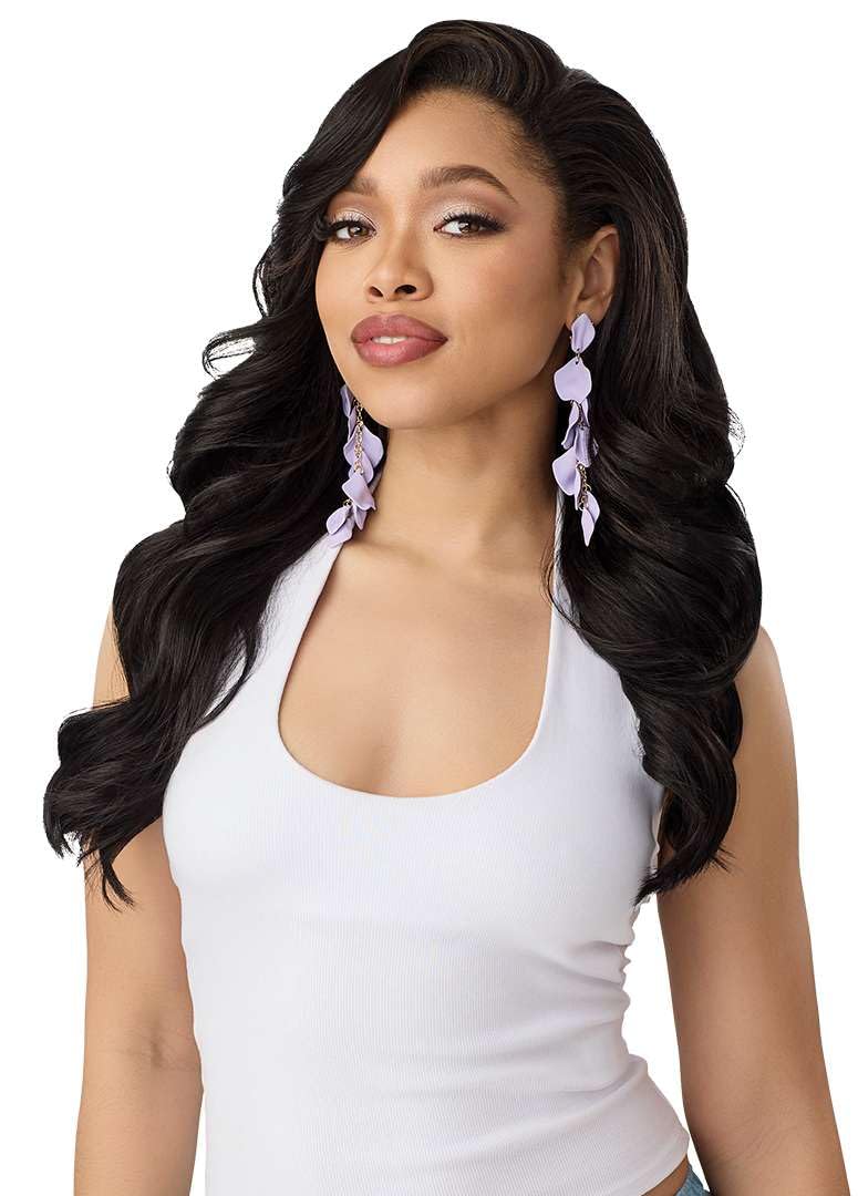 Outre Quick Weave Synthetic Half Wig - FlowAir - Flow 3 (JET BLACK 1)