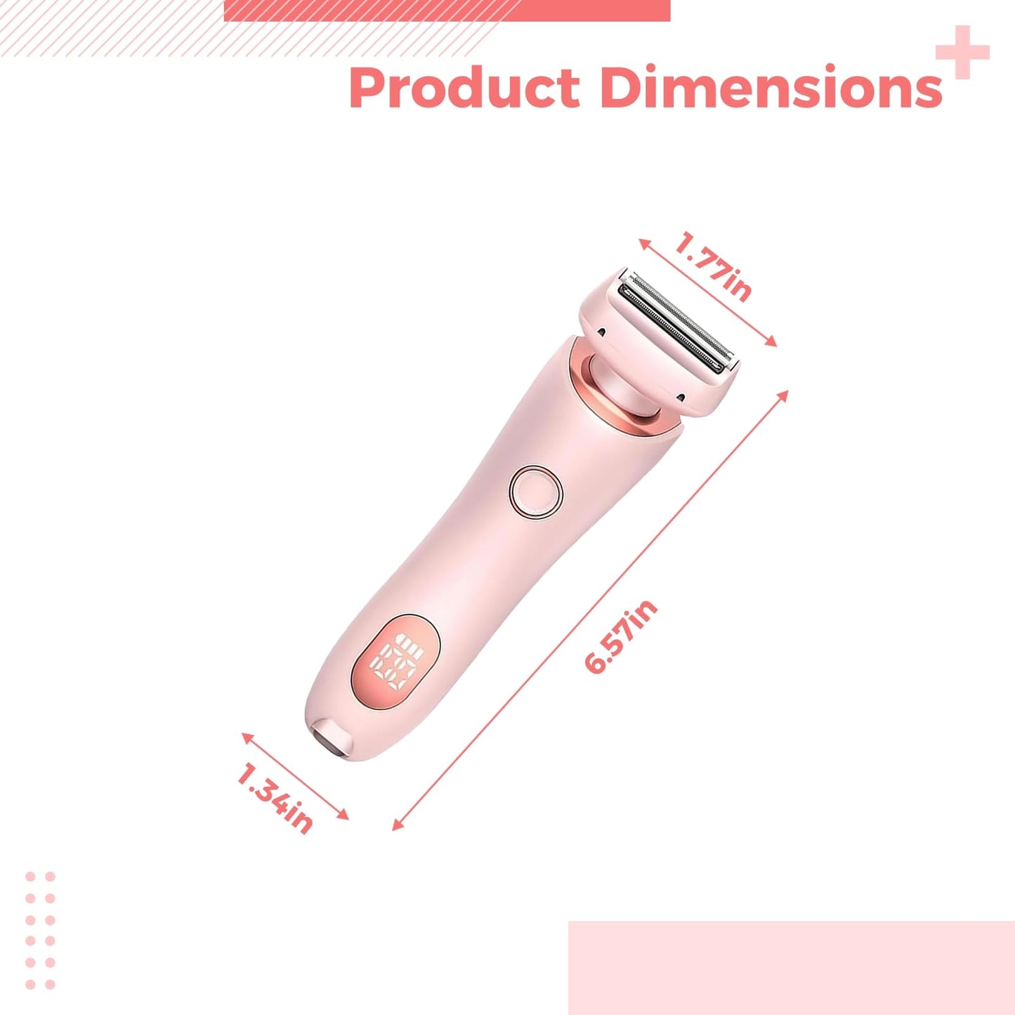 Electric Shaver for Women, Pink, Dual-Head Rechargeable Hair Remover, Shaver with Interchangeable Heads, IPX7 Waterproof, Designed for a Smooth Shave Beauty and Personal Care yeeplant