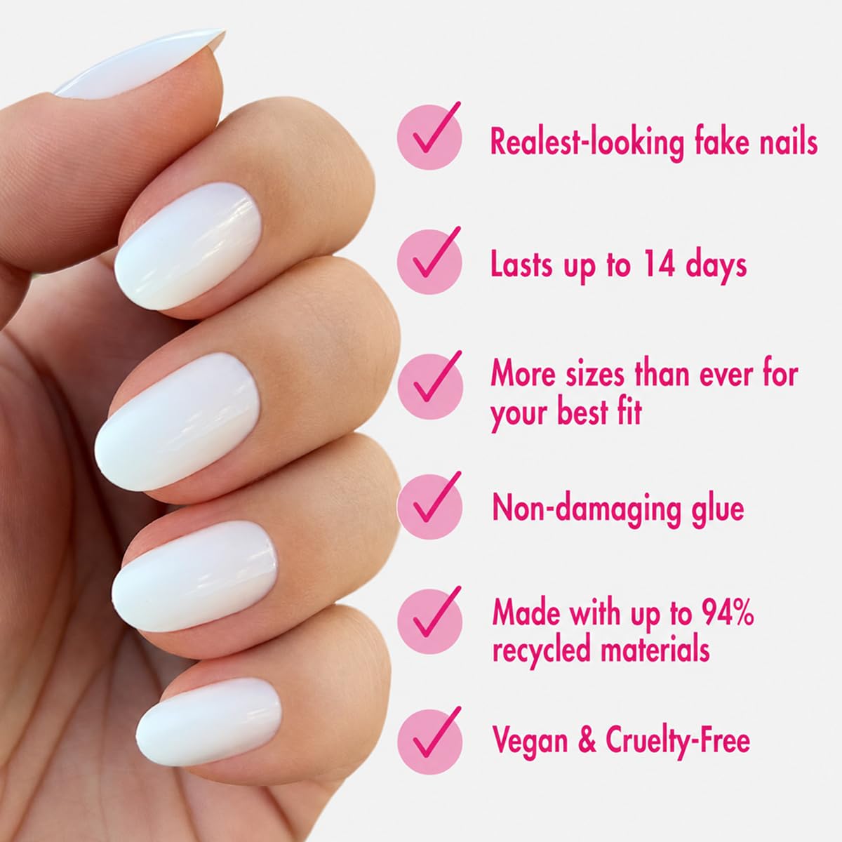 Olive & June Instant Mani Press-On Nails, CCT Sheer Pink Gradient