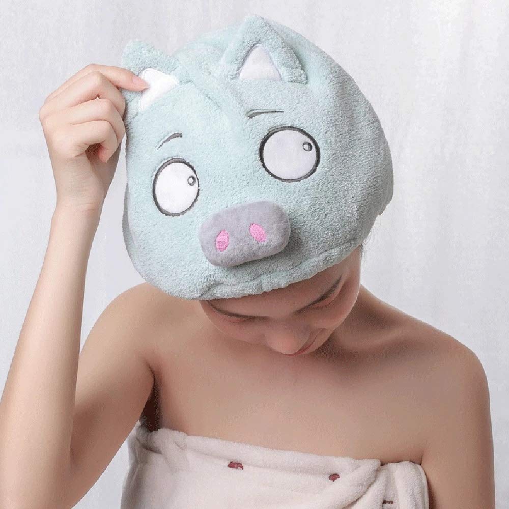 MJYHGFRT Cute Cartoon Pig Cap Microfiber Hair Turban Quickly Dry Hat Wrapped Towel Bathing Girl Shower Bonnet Beauty and Personal Care MJYHGFRT