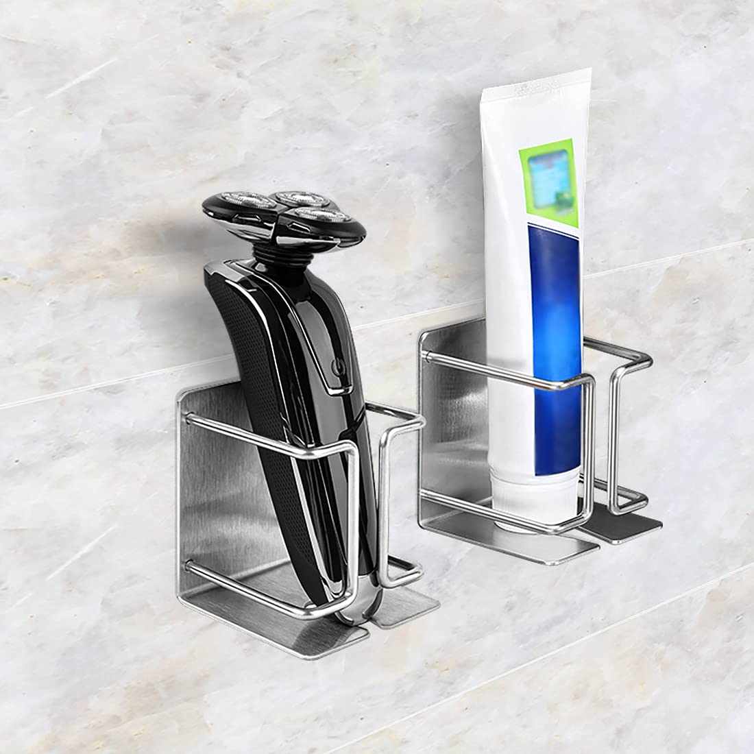 Linkidea Wall Mounted Electric Razor Holder Wall Mounted Stainless Steel Wall Mounted Electric Razor Storage Shelves Bathroom Accessories for Home Beauty and Personal Care Linkidea