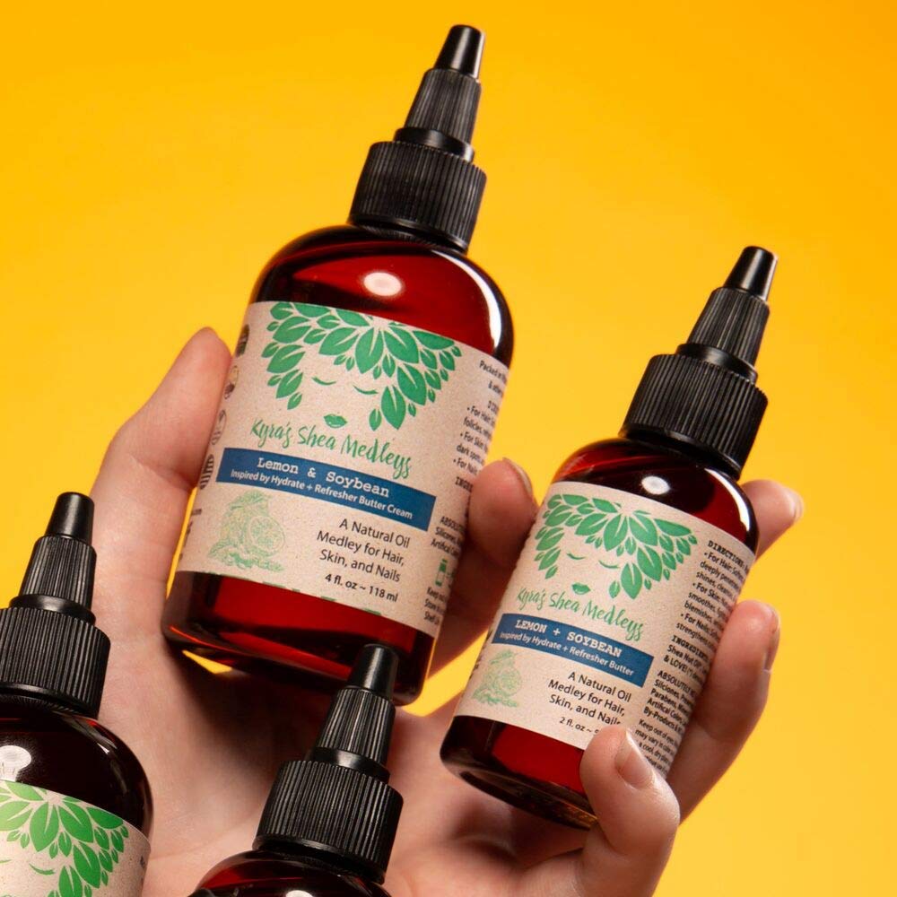 Multiuse Lemon + Soybean Oil Medley for Face, Body, and Hair - Natural Soya Bean Oil, Shea Nut Oil, Lemon Essential Oil, and Vitamin E - Seals in Beauty & Personal Care Kyra's Shea Medleys