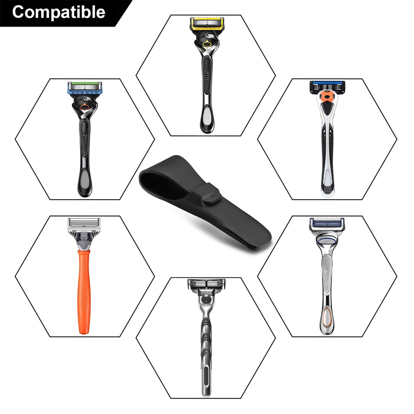 LinMei Silicone Razor Case Soft Razor Travel Case Portable Razor Case Razor Protective Case Safety Waterproof Razor Cover Compatible with Most Manual Beauty and Personal Care LinMei